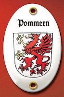Emailleschild Pommern