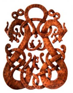 Wandbild Wikinger Drachen Dwalin aus Holz