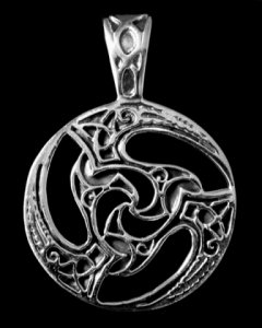 Silberanhänger Triskele mit keltischen Knoten