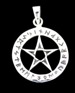 Anhänger Pentagramm Runen Futhark Silber