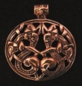 Bronzeanhänger Viking 2 Drachen