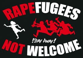 Aufkleber - Rapfugees not welcome