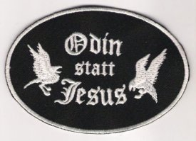 Aufnäher: Odin statt Jesus (oval)